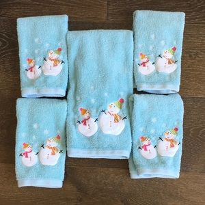 Snowman hand towel set